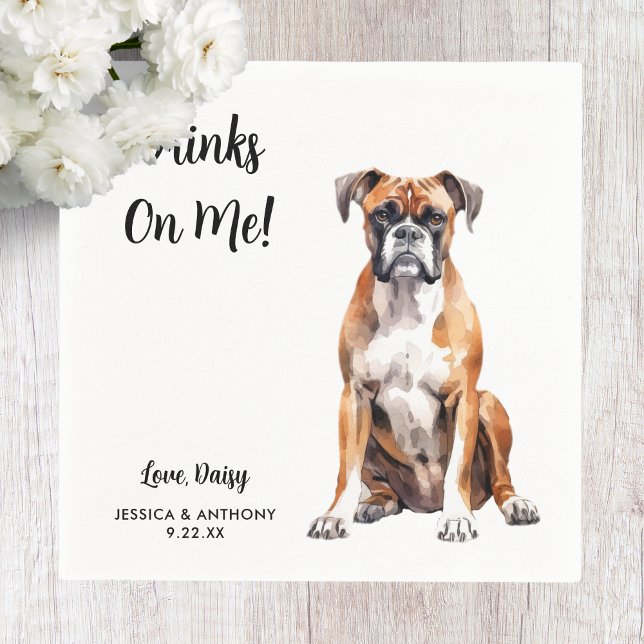 Boxer Dog Wedding Serviette (Von Creator hochgeladen)