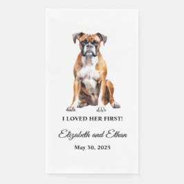 Boxer Dog Wedding Serviette