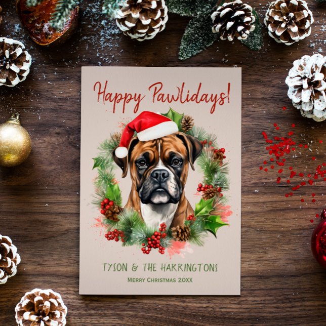 Boxer Dog Weihnachten glücklich Pawlidays Howliday (Von Creator hochgeladen)