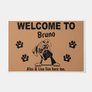 Boxer Dog Welcome Home Funny Personalized Custom Fußmatte