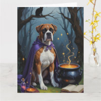 Boxer Dog Whimsical Halloween Malerei