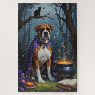 Boxer Dog Whimsical Halloween Malerei Puzzle