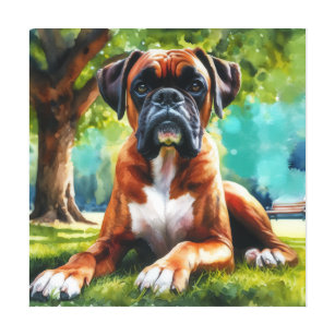 Boxer Dog 🐾 Wiggle Hinterns & Schwanz Wags Leinwanddruck