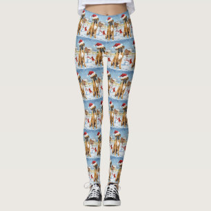 Boxer Dog Winter Wonderland Weihnachtsfreude Leggings