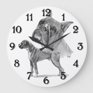 Boxer Dogs Große Wanduhr