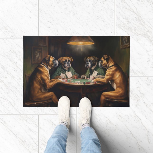 Boxer Dogs Poker Art Fußmatte (Indoor)