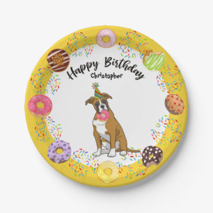 Boxer Donuts Geburtstagsparteienpapier Pappteller
