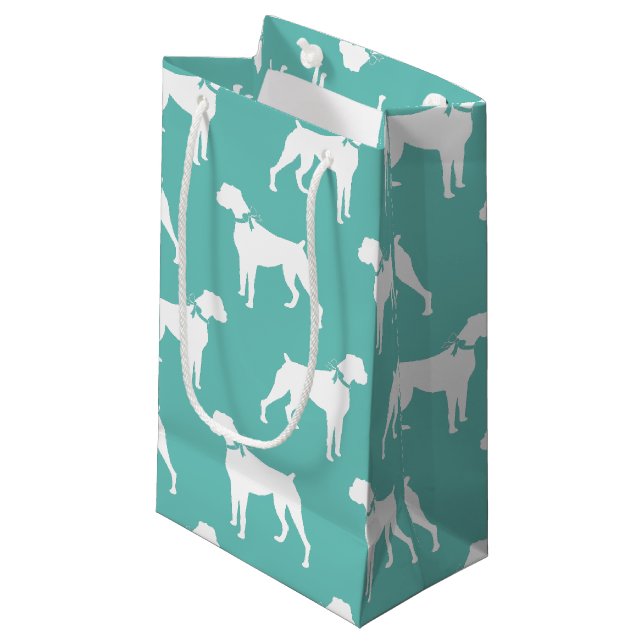 Boxer Doppy Puppy Kleine Geschenktüte (Vorderseite Schrägansicht)
