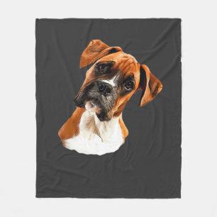 Boxer Ein schöner Boxer Kopfneigung Klassisches T- Fleecedecke