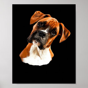 Boxer Ein schöner Boxer Kopfneigung Klassisches T- Poster