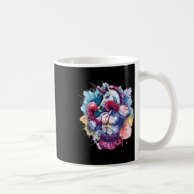 Boxer-Einhorn mit Boxhandschuhen Kickboxen Lustig  Kaffeetasse (Rechts)