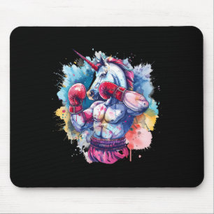 Boxer-Einhorn mit Boxhandschuhen Kickboxen Lustig  Mousepad