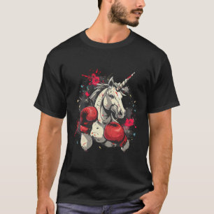 Boxer Einhorn mit Boxhandschuhen, Kickboxen Niedli T-Shirt