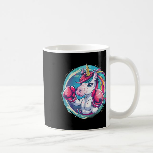 Boxer Einhorn mit Boxhandschuhen Kickboxing Funny Kaffeetasse (Rechts)