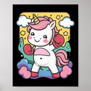 Boxer Einhorn mit Boxhandschuhen Lieben Boxen Poster
