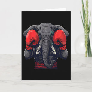 Boxer-Elefant mit Boxhandschuhen Kickboxen Lustig Karte