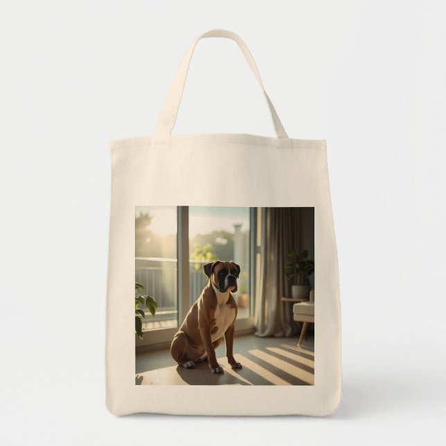 Boxer Elegant Grocery Tote Bag Tragetasche (Vorne)