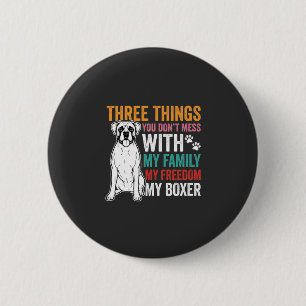 Boxer Familien Freiheit Hundeliebhaber Button
