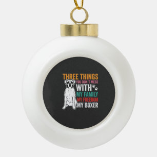 Boxer Familien Freiheit Hundeliebhaber Keramik Kugel-Ornament