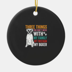 Boxer Familien Freiheit Hundeliebhaber Keramik Ornament