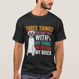 Boxer Familien Freiheit Hundeliebhaber T-Shirt