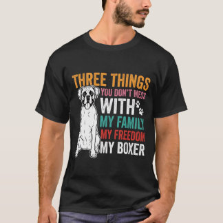 Boxer Familien Freiheit Hundeliebhaber T-Shirt