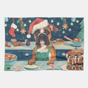 Boxer-Feiertagsbacken: Festliches Weihnachten Geschirrtuch