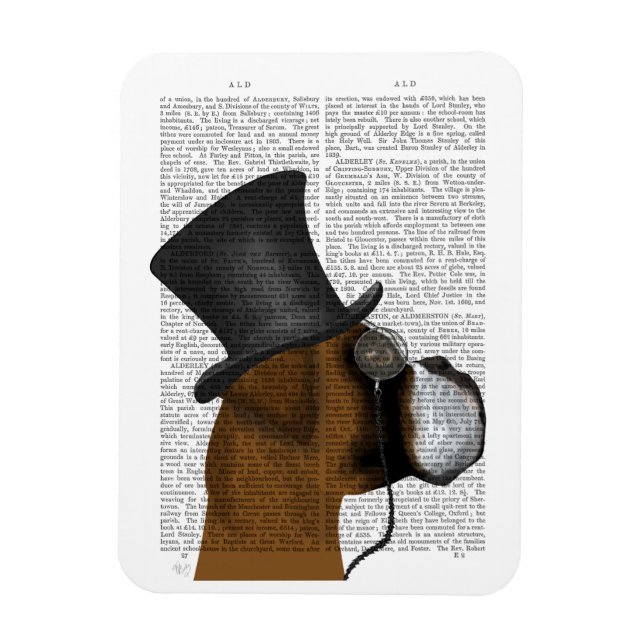 Boxer, formaler Hund und Hut Magnet (Vertikal)