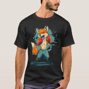Boxer Fuchs mit Boxhandschuhen Kickboxen Lustiger T-Shirt
