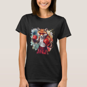 Boxer Fuchs Mit Boxhandschuhen Kickboxen Lustiger T-Shirt