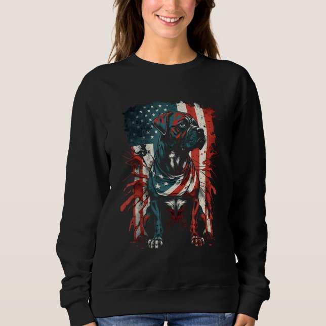 Boxer Funny America USA Flag Dog Lover K-9 Unit Pa Sweatshirt (Vorderseite)