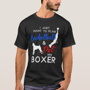 Boxer Funny Basketball Dog Owner Lover Xmas Gesche T-Shirt