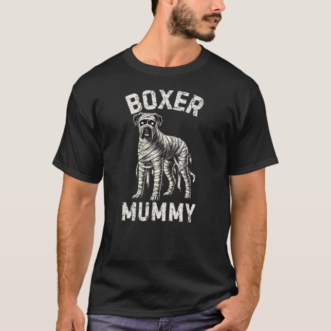Boxer Funny Dog Easy Cheap Halloween Costume T-Shirt (Vorderseite)