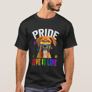 Boxer Gay Pride Lgbt Rainbow Flag Hund T-Shirt