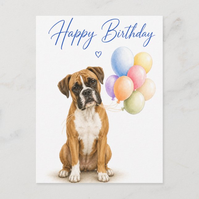 Boxer Geburtstag Postkarte (Vorderseite)