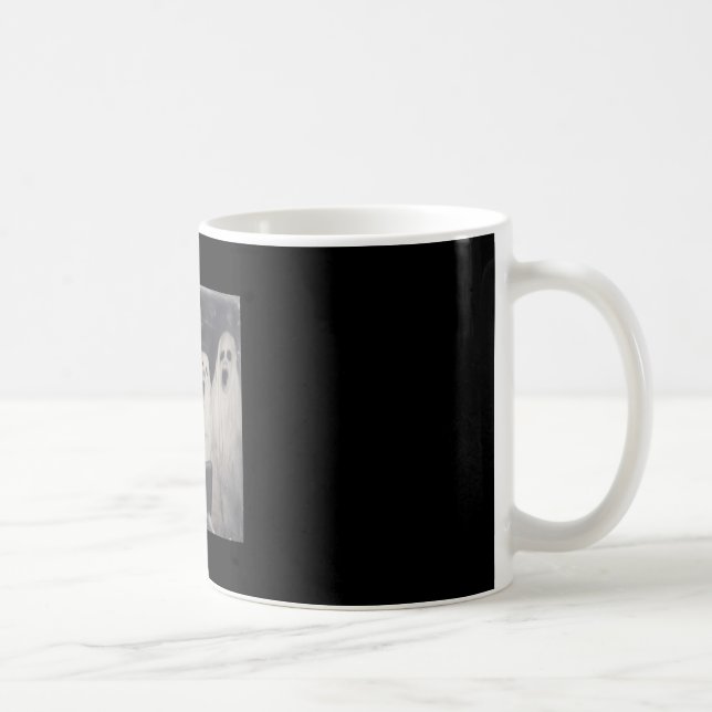 Boxer-Geist lustiger Halloween-Schreckhund spooky Kaffeetasse (Rechts)