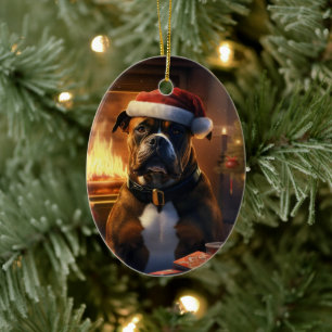 Boxer-Geschenk, Haustier-Geschenk, Polizeihund, We Keramik Ornament