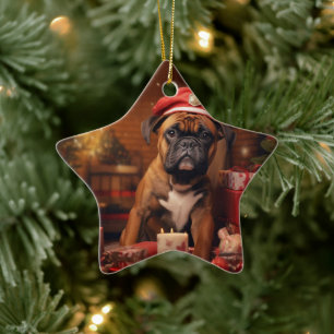 Boxer-Geschenk, Haustier-Geschenk, Polizeihund, We Keramik Ornament