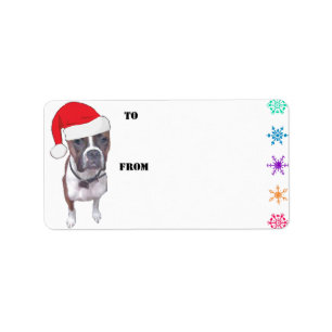 Boxer-Geschenk-Umbauten Sankt Brindle Adressaufkleber