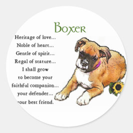 Boxer Geschenke Runder Aufkleber