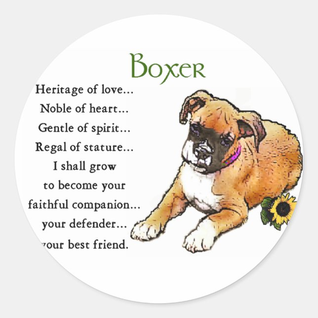 Boxer Geschenke Runder Aufkleber (Vorderseite)