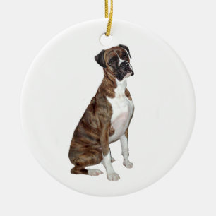 Boxer - gestromt (natürliche Ohren) Keramikornament