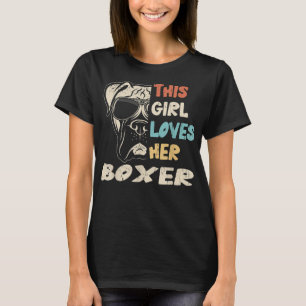 Boxer Girl Cooles Vintages Retro für Hunde Mama T-Shirt