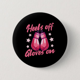 Boxer Girl Martial Arts Boxing Box Club Button