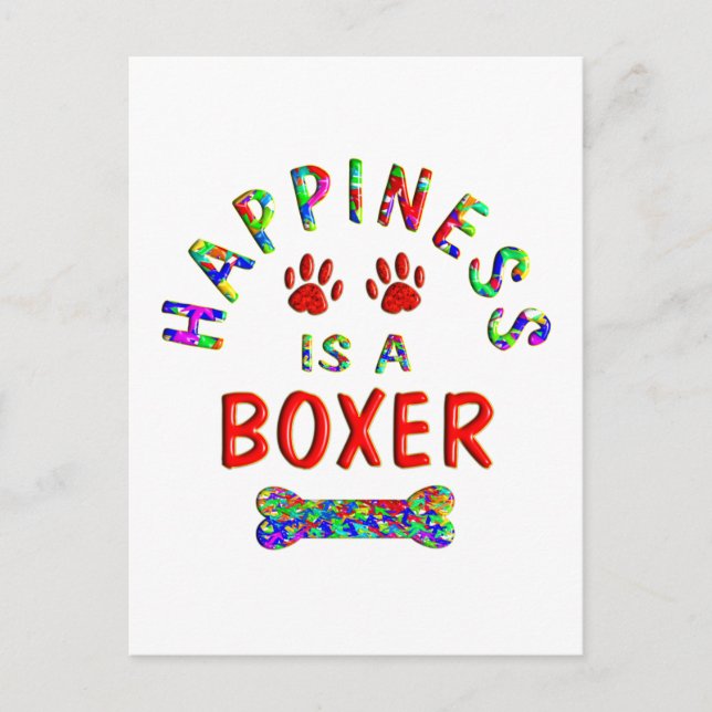 Boxer-Glück Postkarte (Vorderseite)