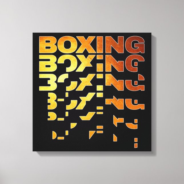 Boxer Grafik-Word-Kunst Leinwanddruck (Vorderseite)