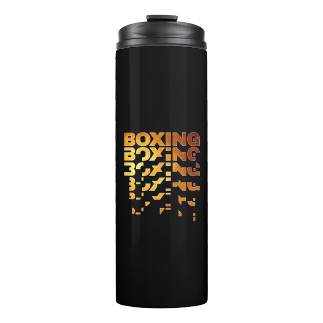 Boxer Grafik-Word-Kunst Thermosbecher (Vorderseite)