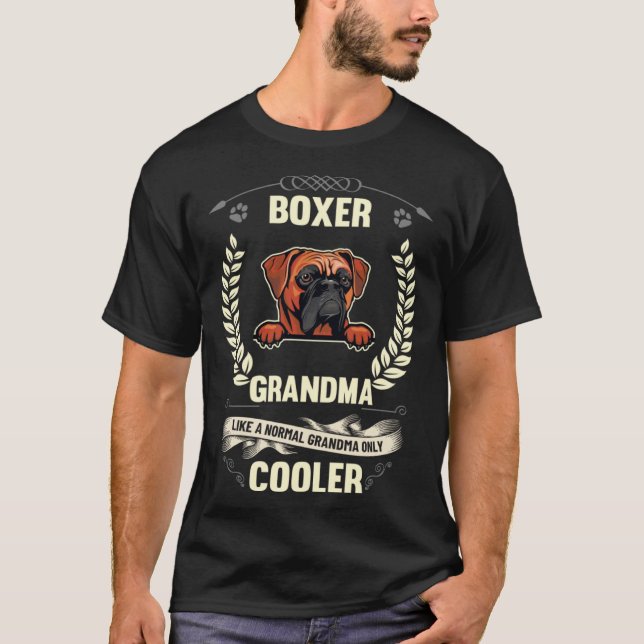 Boxer Grandma Like A Normal Grandma Only Cooler T-Shirt (Vorderseite)