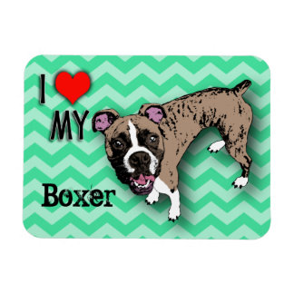 Boxer Green monochromatischer Zickzack Kühlschrank Magnet