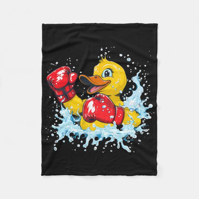 Boxer-Gummiente mit Boxhandschuhen Kickboxen Fu Fleecedecke (Vorderseite)